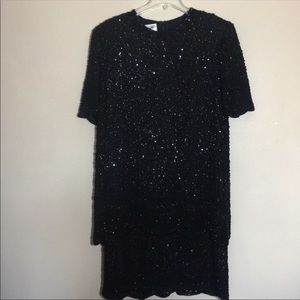 Vintage Brilliante by J.A black sequin dress XXL